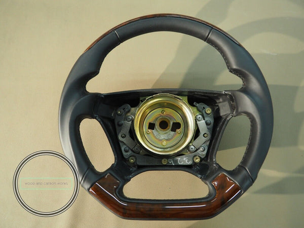 Mercedes wood steering wheel fits r129 w124 w208 w140 500e burlwood