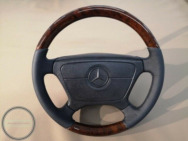 Mercedes wood steering wheel r129 w124 w140 w202 w208 w210 w462 g class burlwood