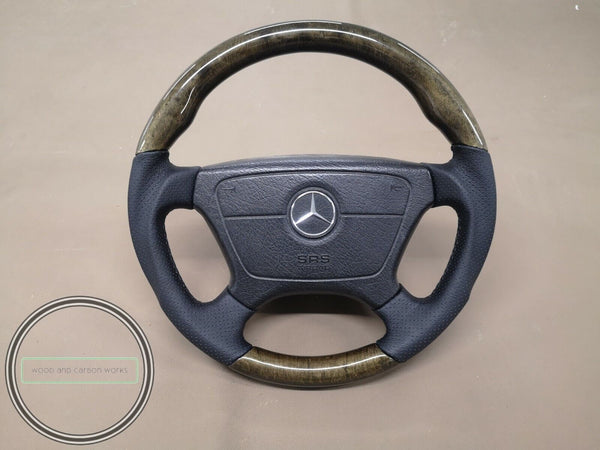 Mercedes w210 e class wood steering wheel brabus style pre facelift models