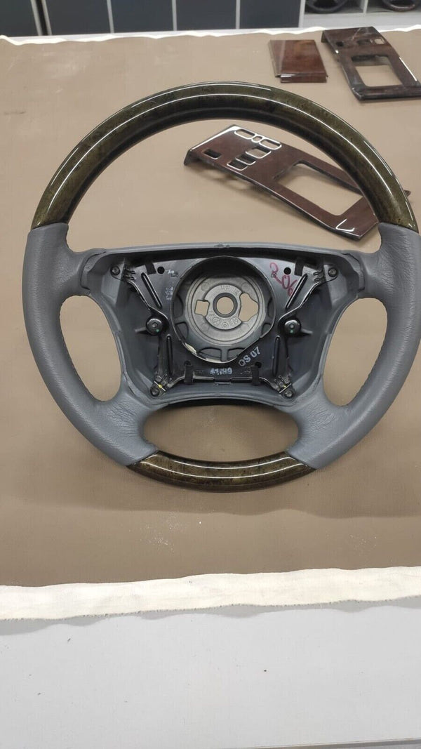 Mercedes w210 w208 clk wood steering wheel  birdeyes mapple oyster gray