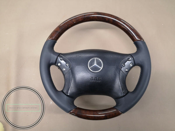 Mercedes w203 c-class wood steering c200 c180 c350 wood steering wheel  burlwood