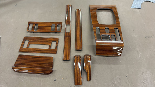 Mercedes w123 wood trim set dashboard c123 zebrano