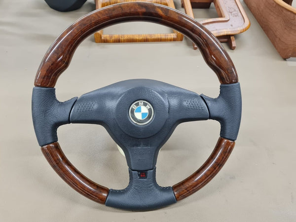 Bmw wood steering wheel e31 e32 e34 e36 m3 z3 e38 e39 leather