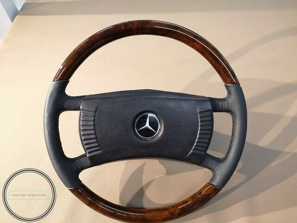 Mercedes wood steering wheel early r107 w123 w116 w115 w114 w108 burled walnut