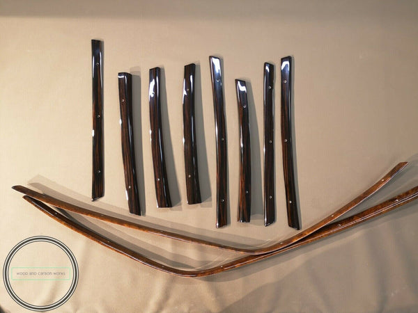 Mercedes w108 ebony wood window trim set 10 pieces as set fot long base