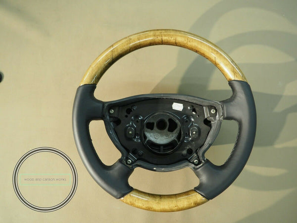 Mercedes wood steering wheel for w211  for facelift chestnut