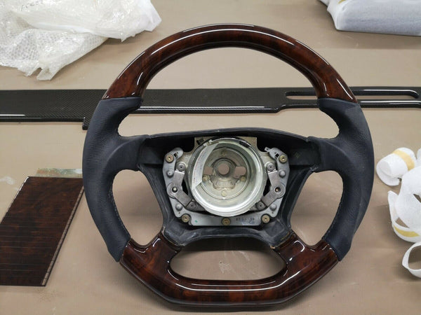 Mercedes steering wheel wood amg look w124 w210 w208 r129 burled walnut