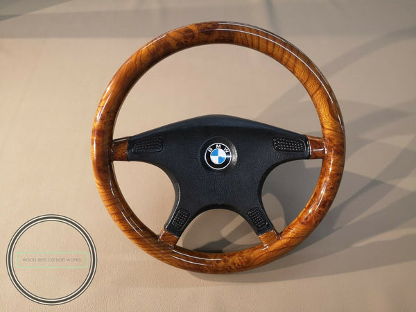 Bmw e30 e34 e32 wood steering wheel bmw 7 serie