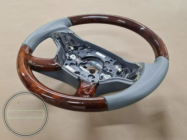 Mercedes w212 e350 e200 e250 steering wheel burlwood gray leather