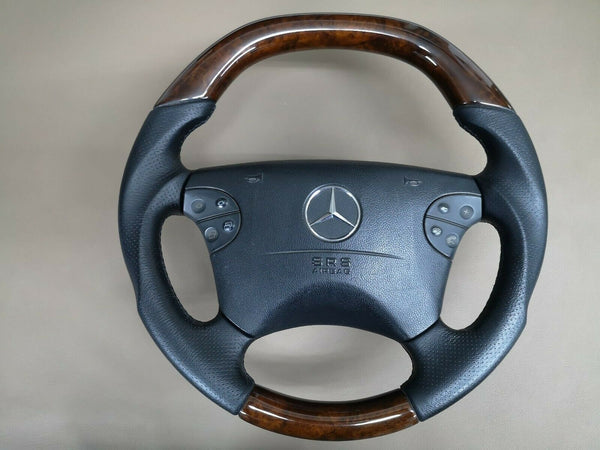 Mercedes w210 amg wood steering wheel leather custom design w208 wood