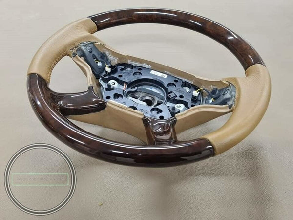 10-13 mercedes w212 wood steering wheel e350 e200 e250 burlwood beige with f1