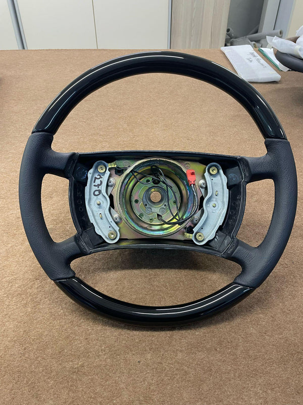 Mercedes r107 w126 c126 wood steering wheel piano black