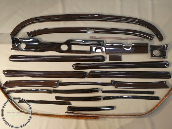 Mercedes w108 holzverkleidungsset innen 24-teilig dash wood set trim full...
