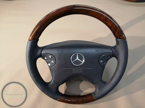 Mercedes benz wood w210 facelift w208 steering wheel burled walnut