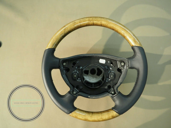 Mercedes wood steering wheel for w211  for facelift chestnut