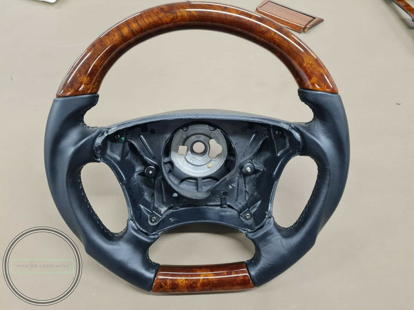 Mercedes steering wheel wood for w210 facelift w208 amg style burlwood