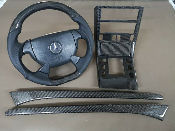 Mercedes benz r129 carbon trim set sl 96-02 with steering wheel set dashboard