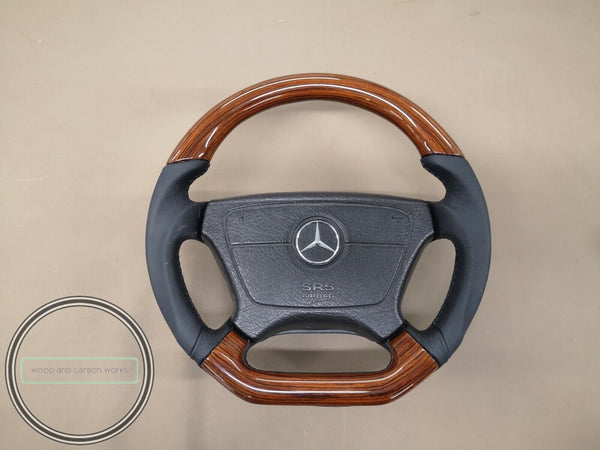 Mercedes w124 w210 w140 holzlenkrad amg optik zebrano