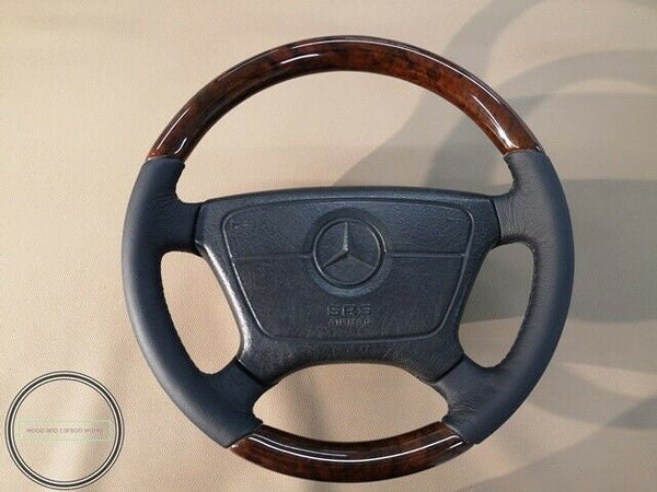 Mercedes steering wheel r129 w124 w140 w210 burled walnut steering