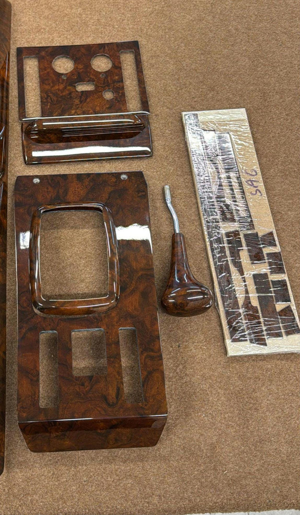 5 pieces mercedes r107center shift wood trim burlwood  450slc