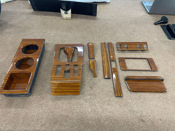Mercedes w123 wood trim set dashboard c123 zebrano with cup holder