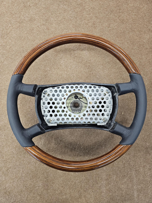 Mercedes wood steering wheel zebrano fits w123 c123 w201 w124 r107 leather