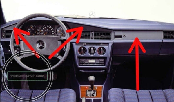 Mercedes w201 holzzierleisten-set armaturenbrett-innenverkleidungen zebrano...