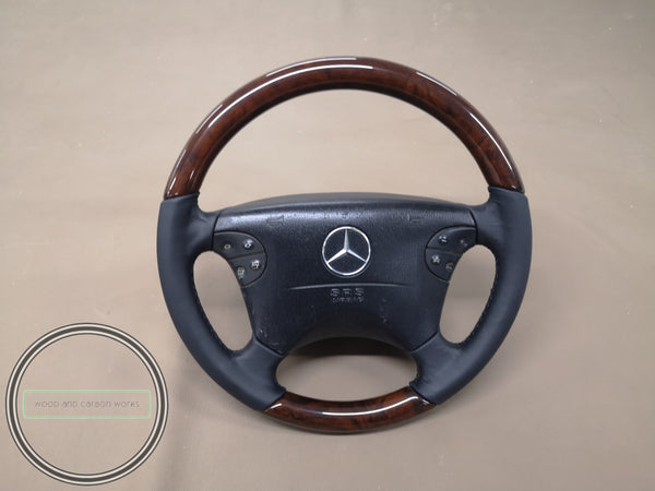Mercedes w208 w210 facelift wood steering wheel burled walnut