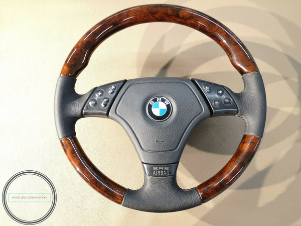 Bmw wood steering wheel e31 e32 e34 e36 m3 z3 e39 burlwood