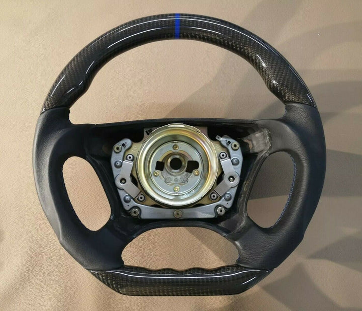 Mercedes-benz amg look w124 w210 w208 w140 r129 steering wheel carbon ...